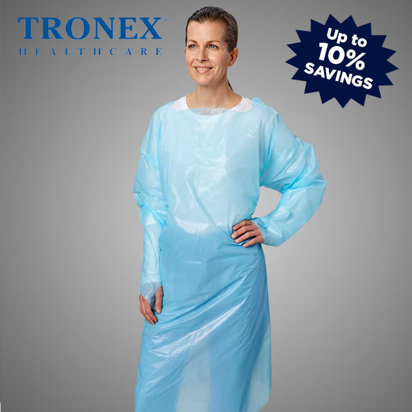 Fluid Impervious Over the Head CPE Isolation Gowns (75/case)