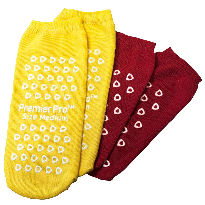 Large Yellow Non Slip Slipper Socks, Hospital Socks